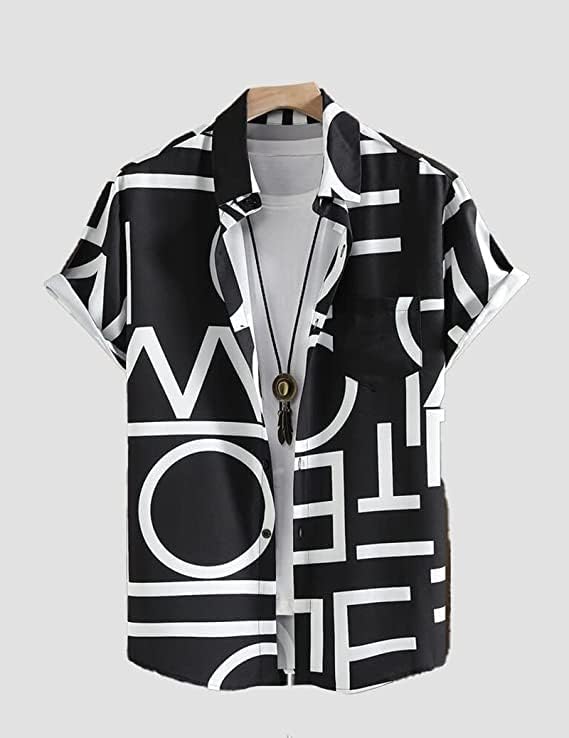 LookMark Men's Cotton Blend Printed Stitched Half Sleeve Shirt (Printed_Shirt_ADAM_Black-S) - Image 4