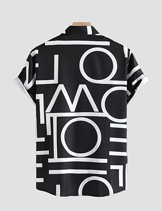 LookMark Men's Cotton Blend Printed Stitched Half Sleeve Shirt (Printed_Shirt_ADAM_Black-S) - Image 3