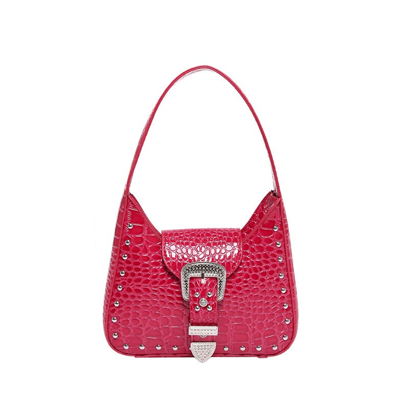Stone Pattern All-Match Handbag Women'S Bag Fashion Popular Underarm Bag Rivet Diamond Bag - Image 1