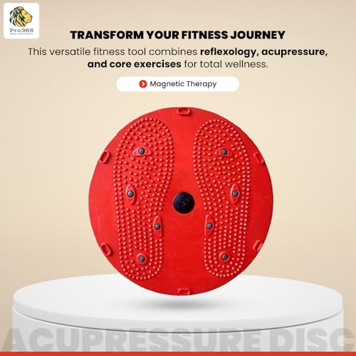 PRO365 Tummy Twister Acupressure Abs Shaper with Magnets Reflexology & Core Workout Machine for Men & Women (RED) - Image 3