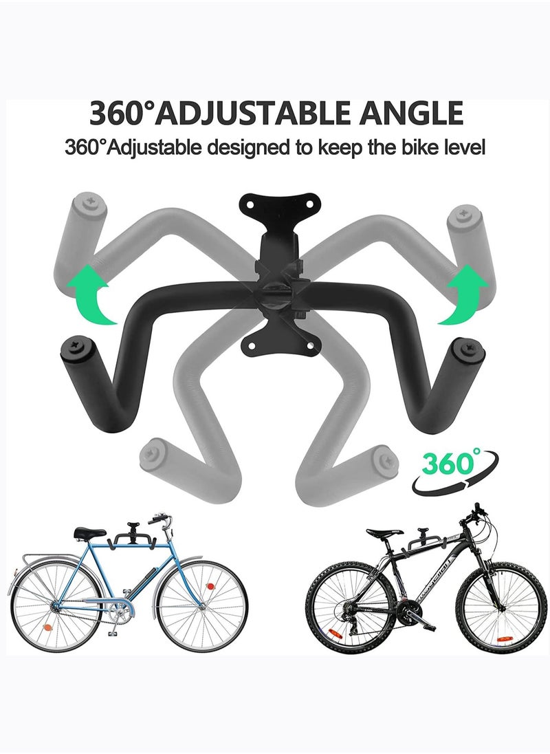 Arabest Bike Wall Mount Bike Storage Rack - Foldable - Length and Angle Adjustable - Horizontal Bicycle Rack for Garage,Indoor,Home,Road Bikes,Mountain Bikes,Hybrid Bikes with Screws  - Image 3