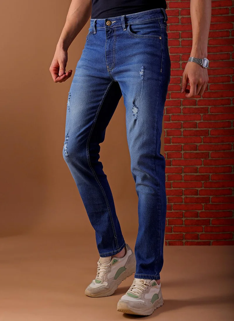 The Indian Garage Co  Men Slim Fit Solid Mid-Rise Jeans for Men | Best Price UAE