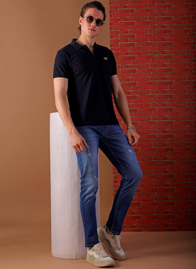 The Indian Garage Co  Men Slim Fit Solid Mid-Rise Jeans for Men | Best Price UAE