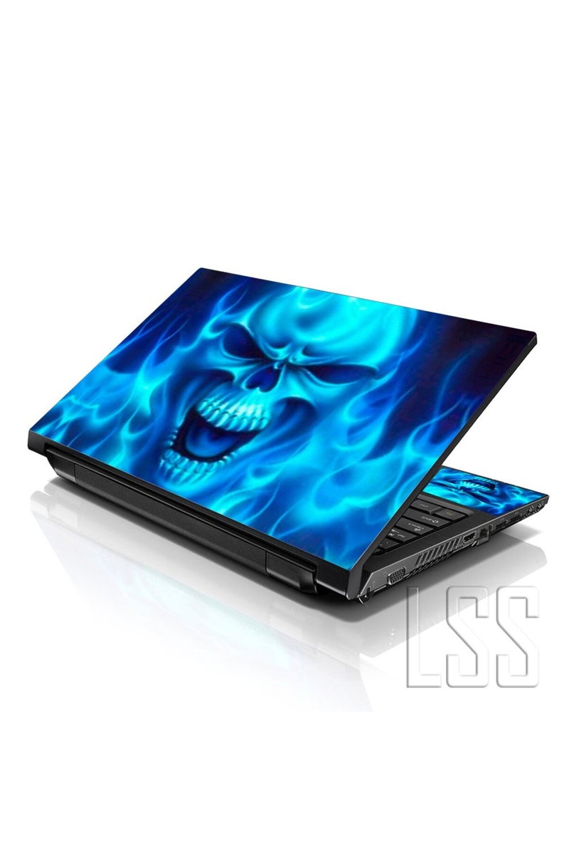LSS Laptop 15 15.6 Skin Cover with Colorful Blue Monster Pattern for HP Dell Lenovo Apple Asus Acer Compaq - Fits 13.3" 14" 15.6" 16" (2 Wrist Pads Free) - Image 1
