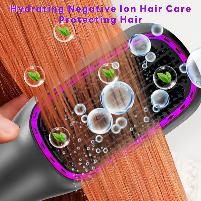ETG Multifunctional Hot Air Hair Styler 2 in 1 Straightener Curler Brush - 30s Fast Heating PTC Technology 3 Temperature Settings Ionic Anti Frizz Anti Scald for All Hair Types Home Salon Styling Tool​ - Image 5