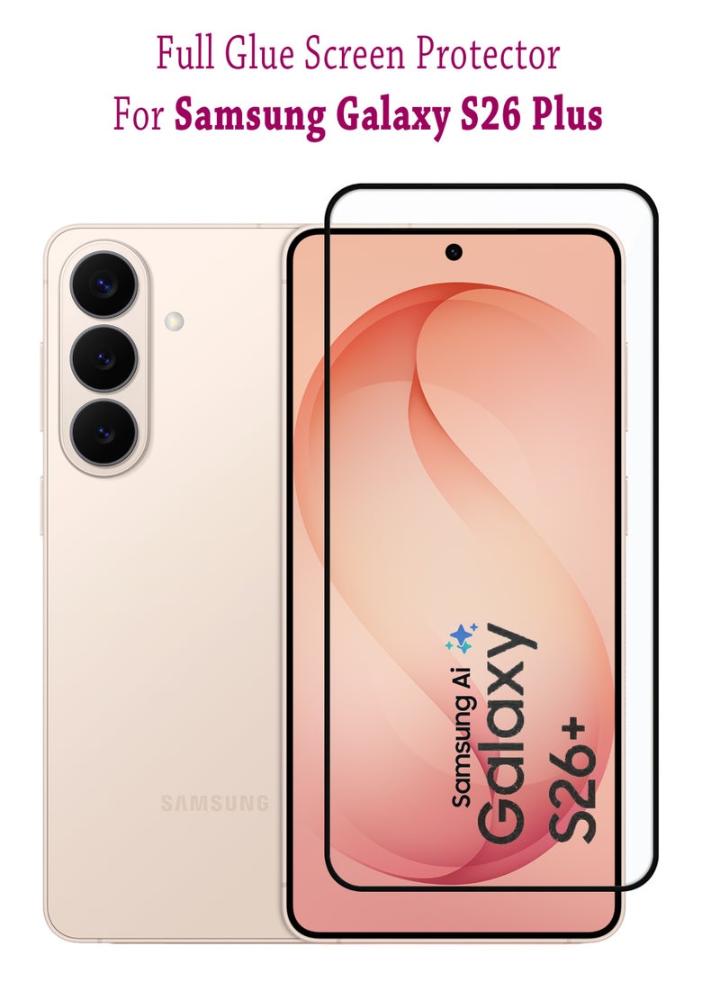 Samsung Galaxy S26 Plus Screen Protector | Tempered Glass Compatible with Samsung Galaxy S26 Plus| Screen Protector Full HD Quality Tempered Glass Anti-Scratch Edge to Edge Coverage with Easy Installation Kit - Black - Image 1