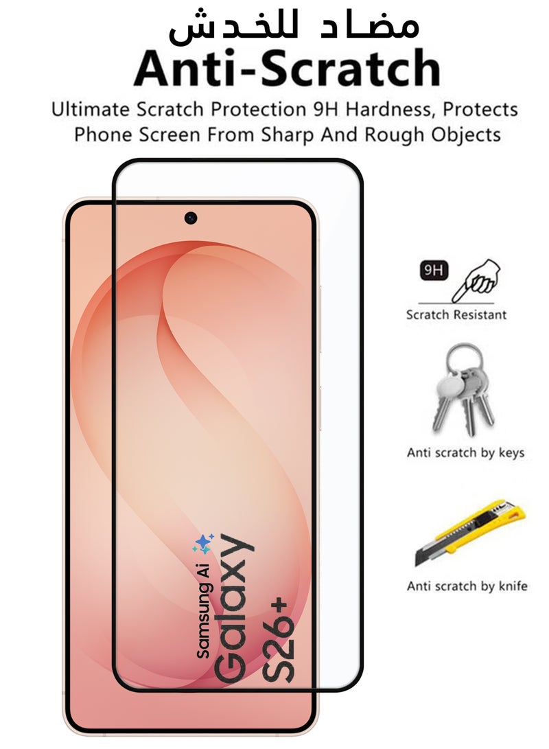 Samsung Galaxy S26 Plus Screen Protector | Tempered Glass Compatible with Samsung Galaxy S26 Plus| Screen Protector Full HD Quality Tempered Glass Anti-Scratch Edge to Edge Coverage with Easy Installation Kit - Black - Image 3
