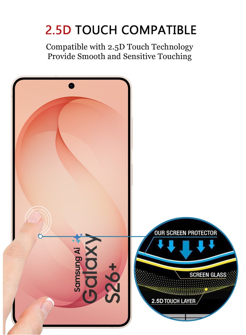 Samsung Galaxy S26 Plus Screen Protector | Tempered Glass Compatible with Samsung Galaxy S26 Plus| Screen Protector Full HD Quality Tempered Glass Anti-Scratch Edge to Edge Coverage with Easy Installation Kit - Black - Image 5