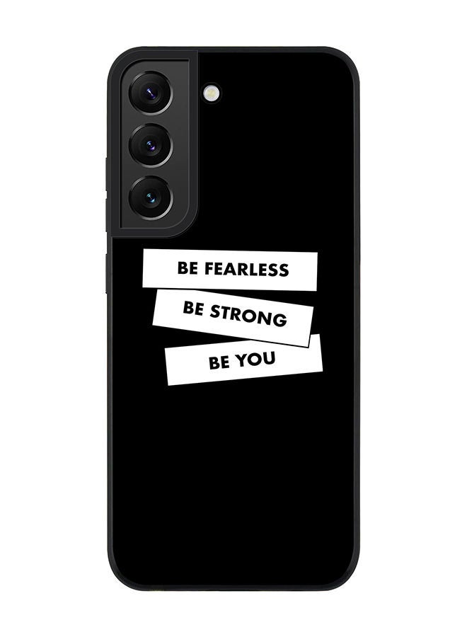 Stylizedd Rugged Black edge case for Samsung Galaxy S21 FE 5G Slim fit Soft Case Flexible Rubber Edges Anti Drop TPU Gel Thin Cover - Fearless Strong You - Image 1