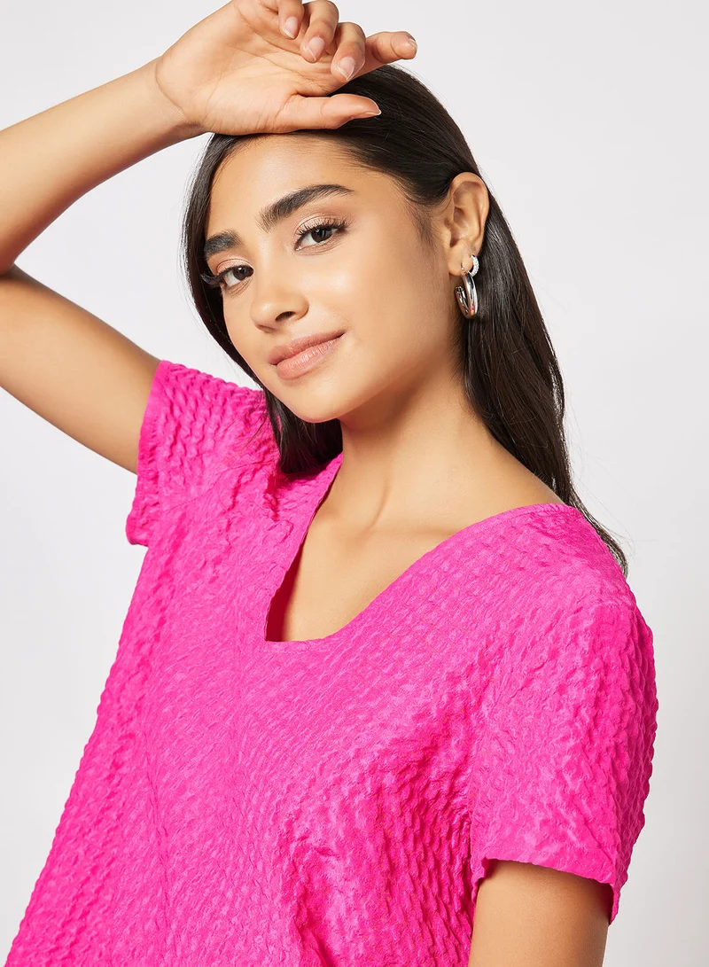فيرو مودا Textured V Neck Blouse