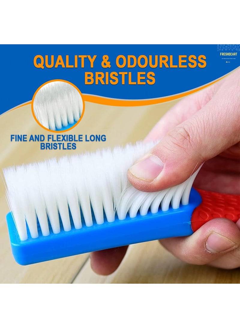 FreshDcart - FreshDcart FDCA599 Multipurpose Bathroom Cleaning Brush Carpet Cleaning Brush Scrub Brush with Grip & Flexible Stiff Bristles Heavy Duty for Shoes,Sink Carpet Floor (Multicolor,Pack of 1) - Image 1