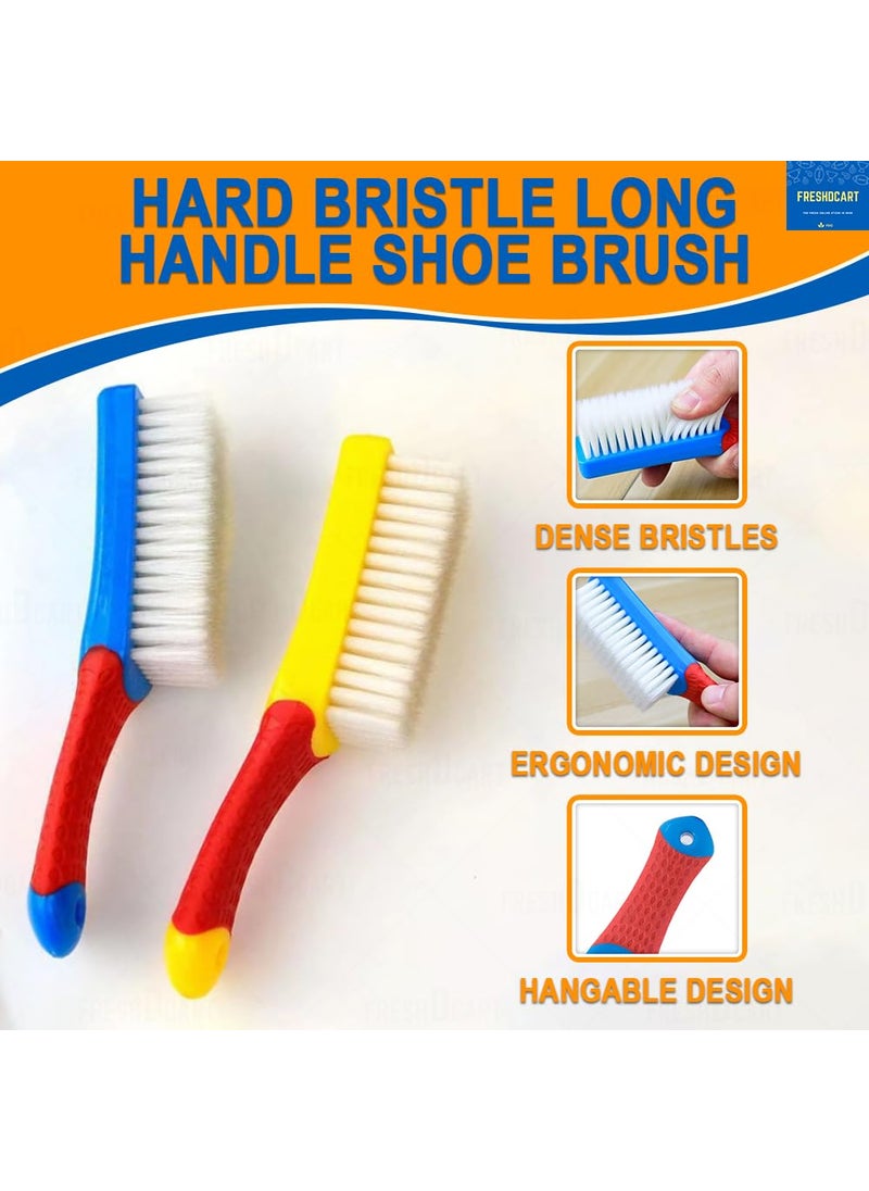 FreshDcart - FreshDcart FDCA599 Multipurpose Bathroom Cleaning Brush Carpet Cleaning Brush Scrub Brush with Grip & Flexible Stiff Bristles Heavy Duty for Shoes,Sink Carpet Floor (Multicolor,Pack of 1) - Image 1