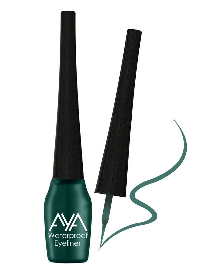 AYA Waterproof & Long Lasting Eyeliner Set Of 6 (Black Blue Brown Green Silver Golden) + Jet Black Waterproof Kohl Kajal; Smudge Proof Transfer Proof Eye Liner Kajal For Eye Makeup; - Image 5