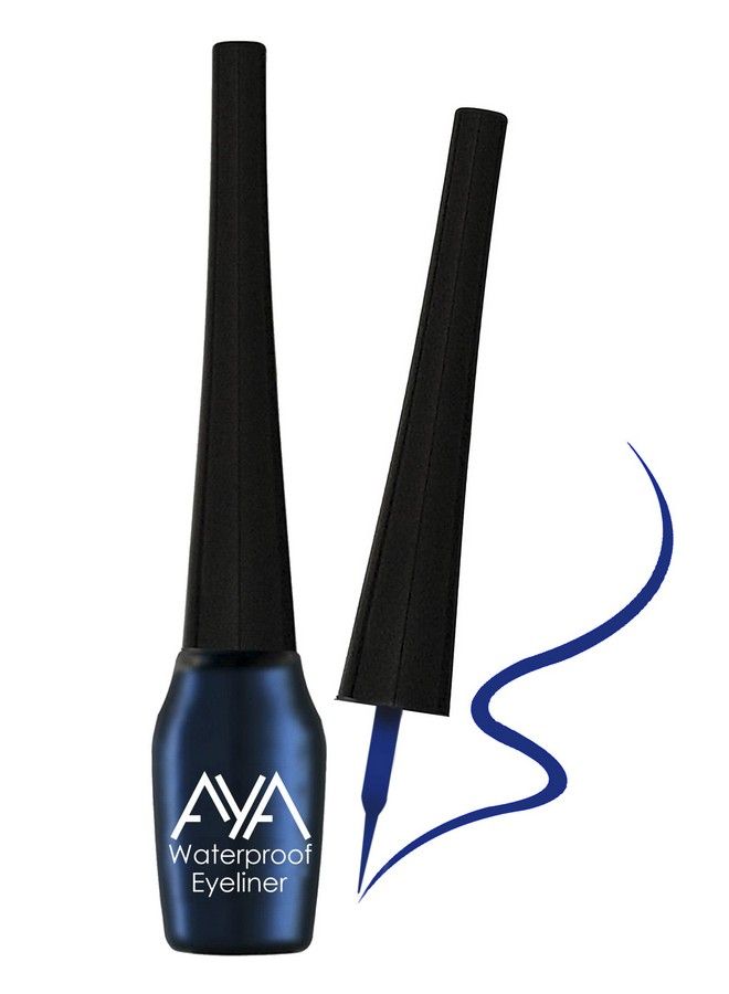 AYA Waterproof & Long Lasting Eyeliner Set Of 6 (Black Blue Brown Green Silver Golden) + Jet Black Waterproof Kohl Kajal; Smudge Proof Transfer Proof Eye Liner Kajal For Eye Makeup; - Image 4