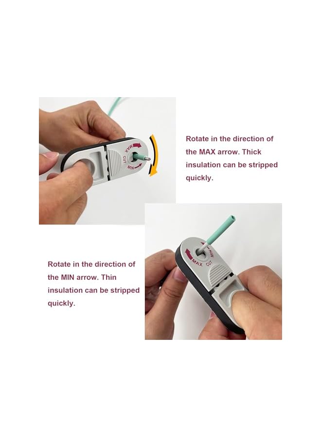 PROMASS promass Universal Network Wire Stripping Tool for Cat5e, Cat 6, Cat 6a, Cat7, Cat 8 - Professional Coaxial Cable Stripper and Cutter for UTP, STP, SFTP - Adjustable Blade, Compact Design (White)  - Image 2