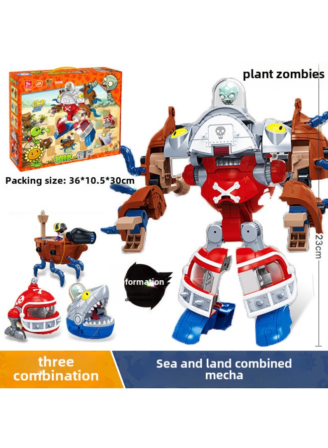 Xinlexin Transformation Plant Vs Zombie Toy Alloy Combination Robot Assembling Mecha BOOS Five-in-one-Color:2626 [full Combination Of Hailu BOOS] E-Commerce Portable Gift Box  - Image 1