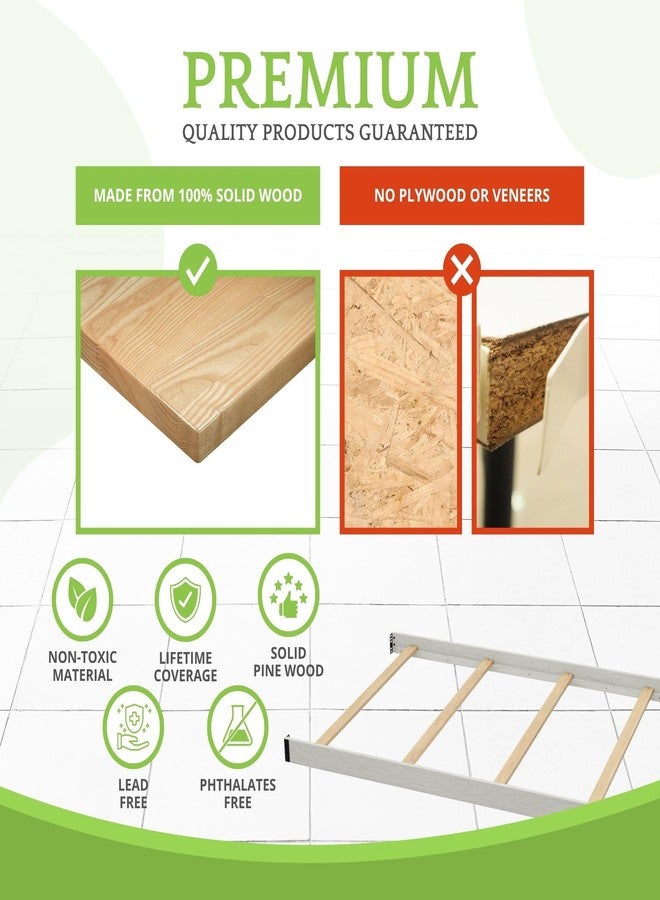 CC KITS مجموعة تحويل سرير الأطفال CC KITS كاملة الحجم، قضبان سرير متوافقة مع أسرة الأطفال القابلة للتحويل من سيمونز كيدز من دلتا تشيلدرن - قضيب من الخشب الصلب - قضيب سرير للأطفال الصغار - أثاث غرفة الأطفال (لون ريفي ضبابي، مثبت بمسامير) - Image 5