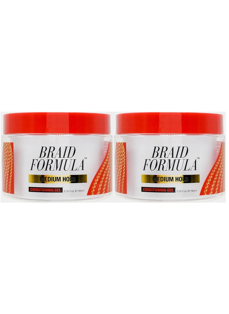 EBIN NEW YORK - Braid Formula Lock N Pomade Conditioning Gel Medium Hold 180ml 2 Pack - Image 1