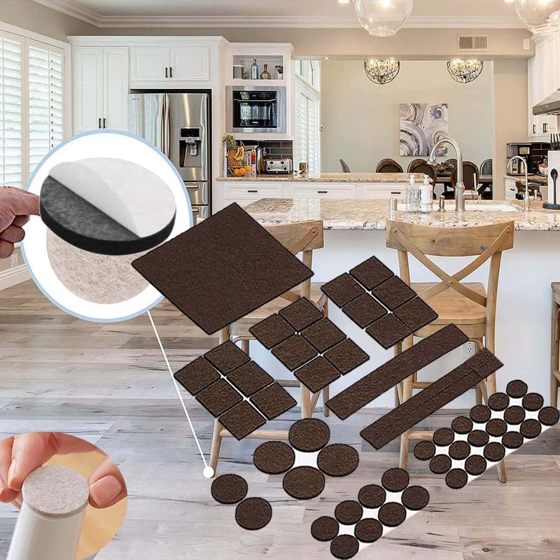 DIY Crafts DIY Crafts Various Sizes, Brawn, 50 Pcs, Felt Furniture Pads Carpet Bottom Furniture Pads Protect Hardwood Tile Laminate Floor Grippers Feet Hardwood Floor Protectors (Various Sizes, 50)  - Image 1