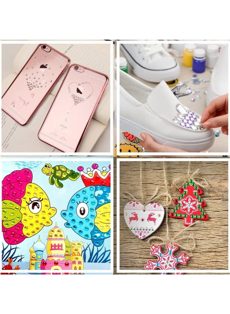 Generic 2310 PCS Self Adhesive Rhinestone Gem Stickers For Face Nail Body Makeup Festival,4 Size 14 Sheets Bling Jewels Stickers For DIY Craft Card Decorations - Image 5