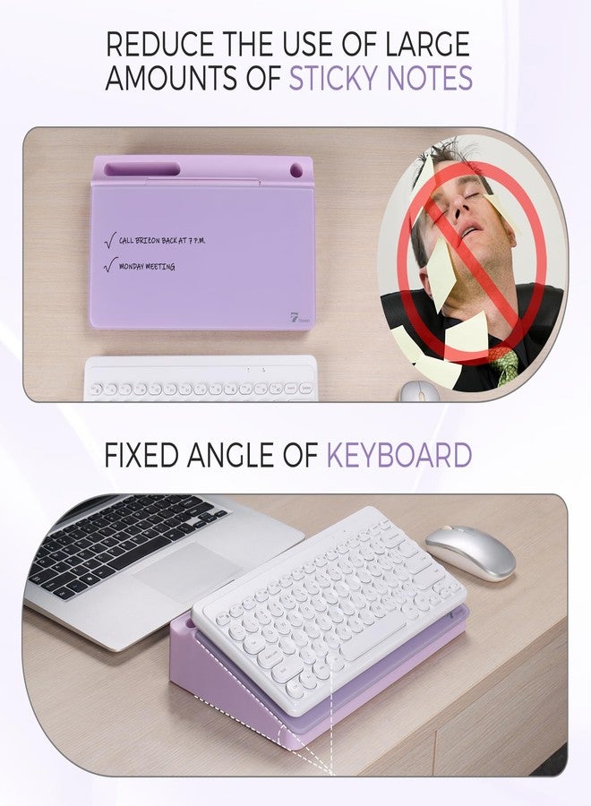 TOWON Small Compact Glass Desktop Whiteboard with Storage - 12 x 7 in Dry Erase Board for Desk, Home Office, School | Includes 5 Markers, Eraser & Holder | Space-Saving Organizer, Aesthetic Lavender - Image 4