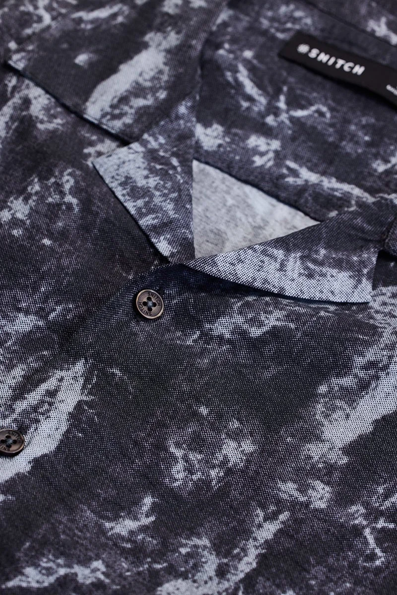 SNITCH Grey Abstract Box Fit Shirt