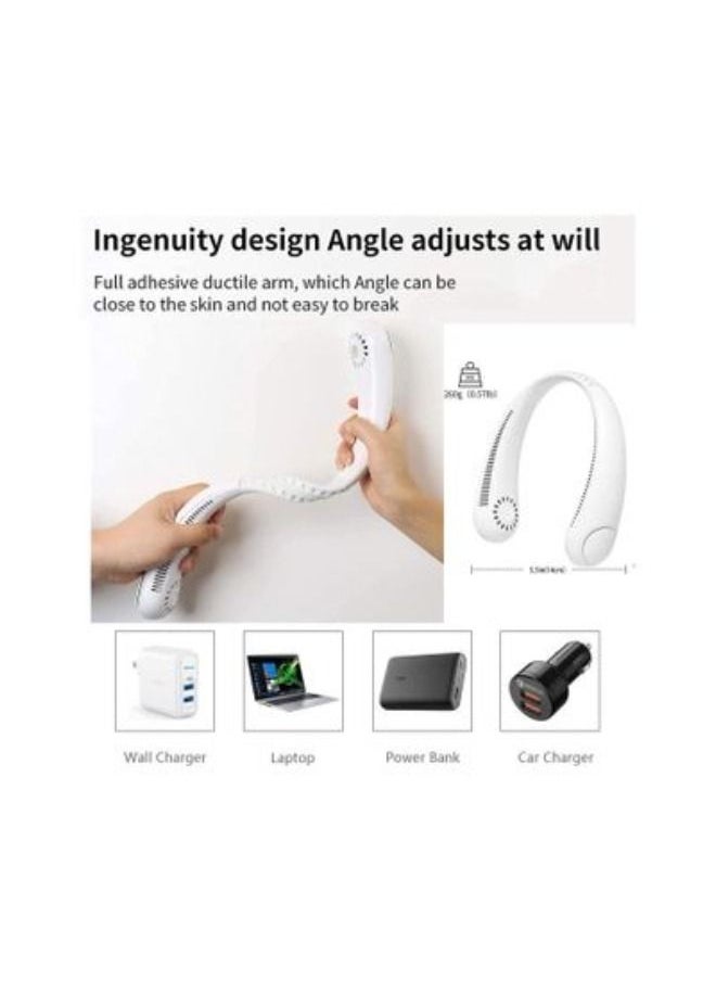 ACLIX Neck Hanging Fan Cooler Fan 360° Airflow, Portable Hands-Free Mini USB Fan-Personal Mini Fan Powered By Rechargeable Battery, Perfect For Children, Office, Travel, Sports, Family  - Image 3