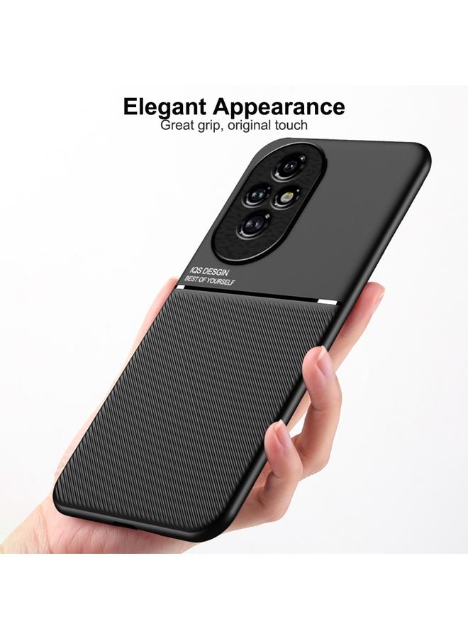 زبون جراب لهاتف Honor 200 الكلاسيكي المائل والمحبب المغناطيسي المصنوع من مادة البولي يوريثان الحراري الهجين - Image 2