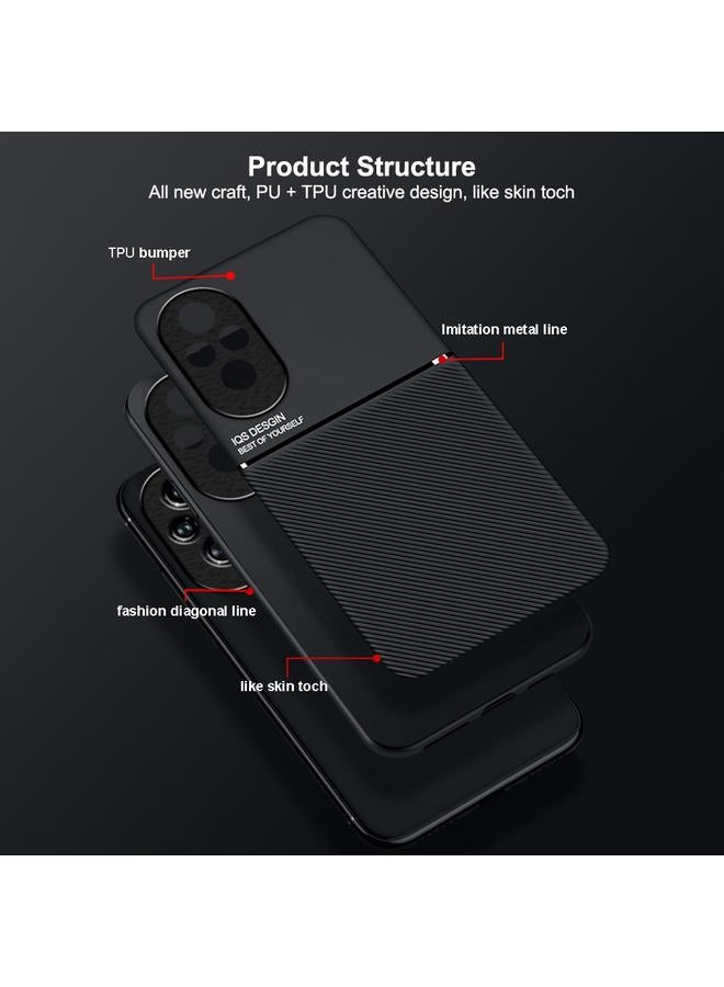 زبون جراب لهاتف Honor 200 الكلاسيكي المائل والمحبب المغناطيسي المصنوع من مادة البولي يوريثان الحراري الهجين - Image 4