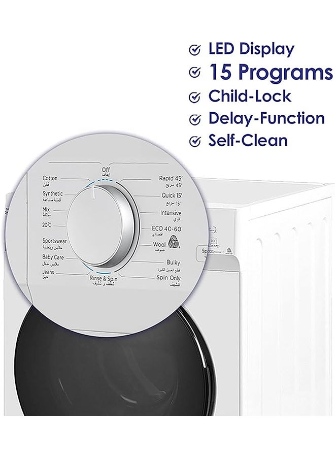 SUPER GENERAL 8Kg Front Load Wm Inverter Compressor  1400 Rpm With Auto Clean Easy Spray  And Anti Bacteria Function SGW8500HD White - Image 2