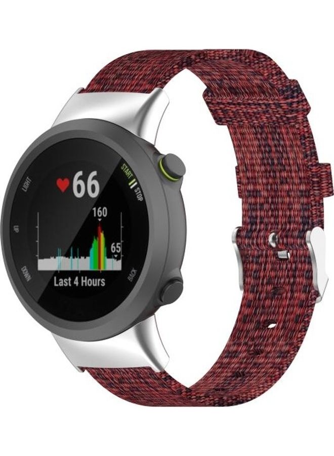 NIBEMINENT Universal Nylon Canvas Replacement Wrist Strap Watchband For Garmin Forerunner 45 / 45S Swim 2 Wine Red - Image 5