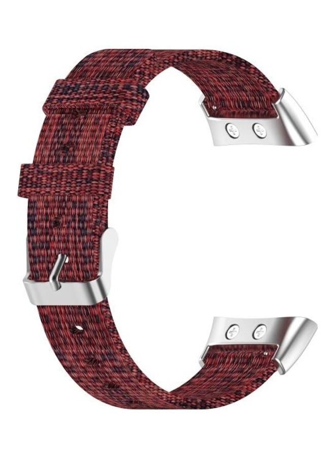NIBEMINENT Universal Nylon Canvas Replacement Wrist Strap Watchband For Garmin Forerunner 45 / 45S Swim 2 Wine Red - Image 3