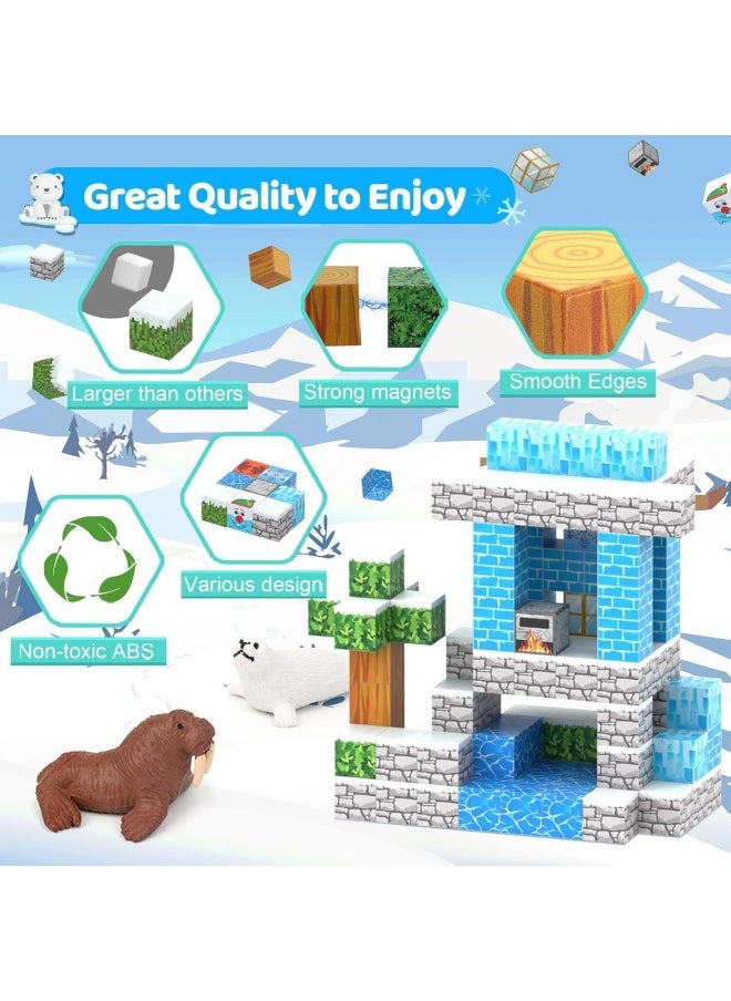 Generic - My World Magnetic Block Building Blocks Suit Magnetic Particles Children's Educational Toys Frozen-Color:[Export Quality] Frozen 112pcs+color Box+storage Bag+instruction Manual - Image 1