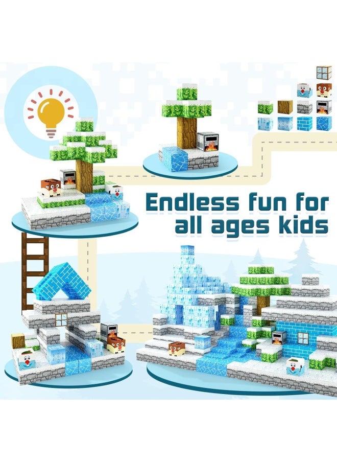 Generic - My World Magnetic Block Building Blocks Suit Magnetic Particles Children's Educational Toys Frozen-Color:[Export Quality] Frozen 112pcs+color Box+storage Bag+instruction Manual - Image 1