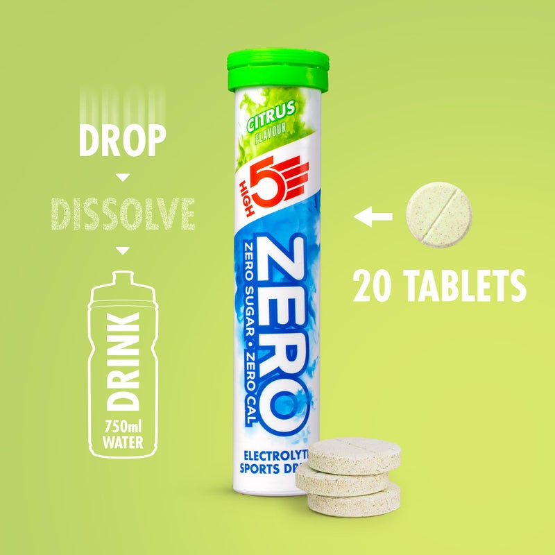 High5 ZERO Electrolyte Tablet - Hydration Tablets Enhanced with Vitamin C - 0 Calories & Sugar Free - Boost Hydration, Performance & Wellness - Citrus, 20 Tablets (20x, Pack of 1) - Image 5