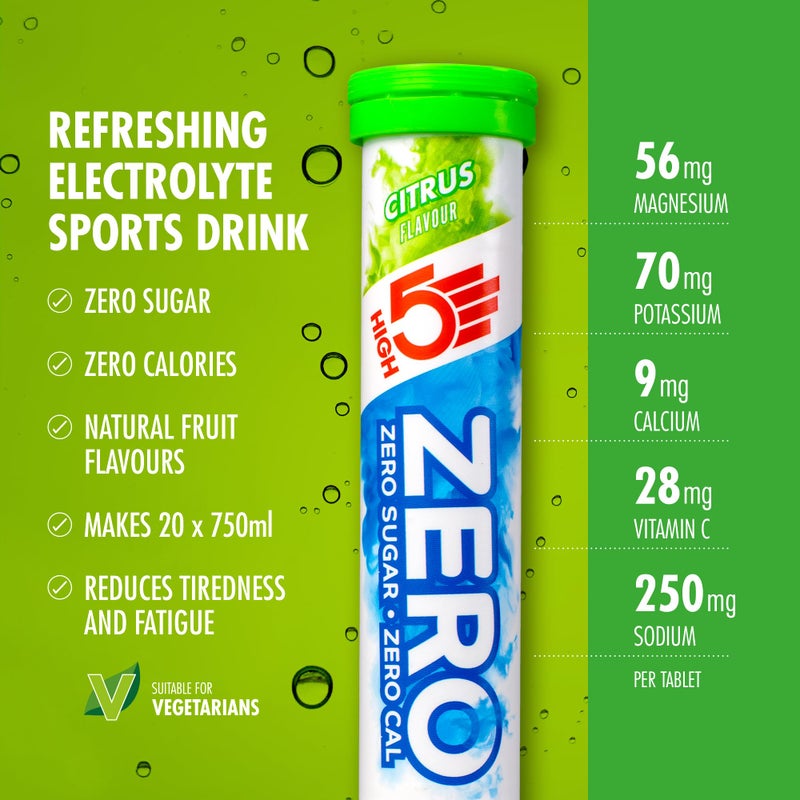 High5 ZERO Electrolyte Tablet - Hydration Tablets Enhanced with Vitamin C - 0 Calories & Sugar Free - Boost Hydration, Performance & Wellness - Citrus, 20 Tablets (20x, Pack of 1) - Image 4