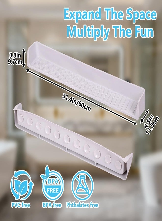 Sgmforge Bathtub Splash Guard for Kids, 31.5 Inch Flexible Silicone Shower Splash Guard with Suction Cups, 2-in-1 Tub Ledge Organizer for Toys & Bath Supplies to Keep Floor Dry, for Bathroom & Kitchen - Image 2