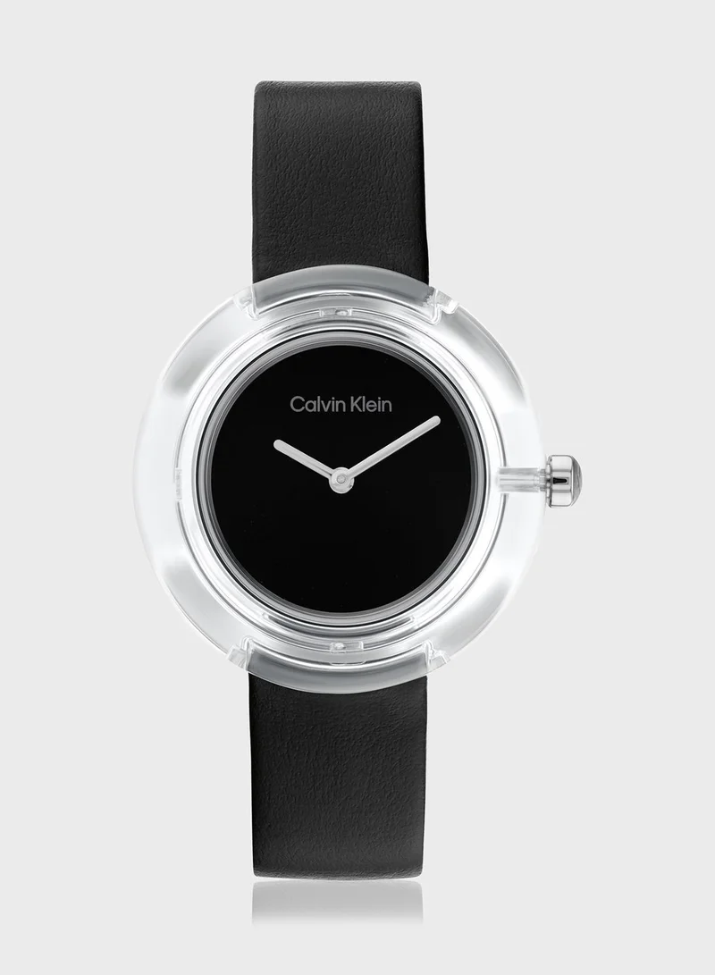 CALVIN KLEIN Circular Transparent Resin Analog Watch