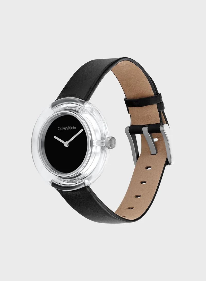 CALVIN KLEIN Circular Transparent Resin Analog Watch