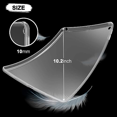 Asgens Case for New iPad 7th/8th/9th Generation 10.2" 2019/2020/2021, Shockproof Resistant Flexible Soft Transparent TPU Protective Shell Fit iPad 10.2-inch 7th/8th/9th Gen. 2019/2020/2021 - Image 3