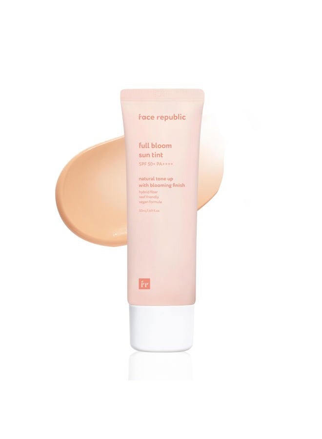 Face Republic Full Bloom Sun Tint 50ml 1.69 fl oz | SPF50+ PA++++ | Tinted Sunscreen | Hybrid Filter, UV Protection, Wrinkle Care | Reef Safe | Vegan Korean Skin Care - Image 1