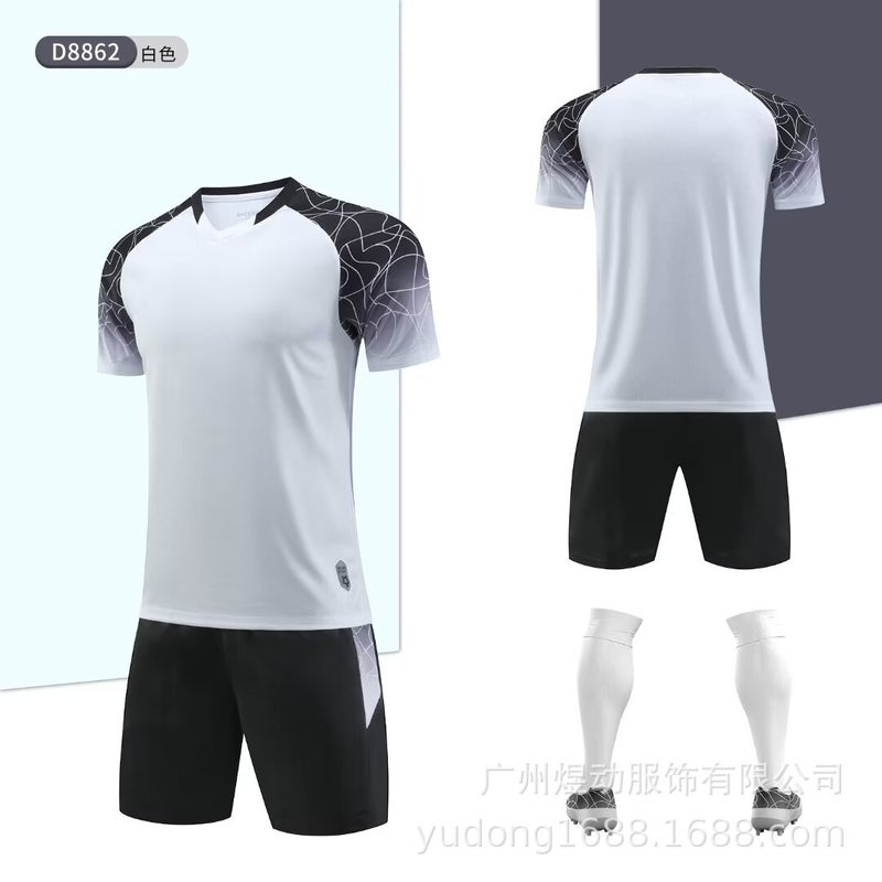 New Football Clothes Suit Children Adult Short Sleeve Jersey Student Competition Training Clothes Quick Drying Sports Jersey - Image 1