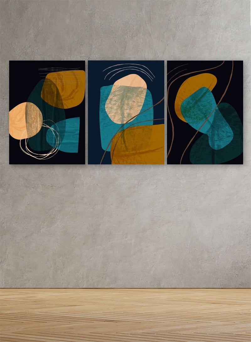 Marktna Decorative Wall Art Painting With an Abstract Design, 3 Pieces,Size 120x60cm - Image 1