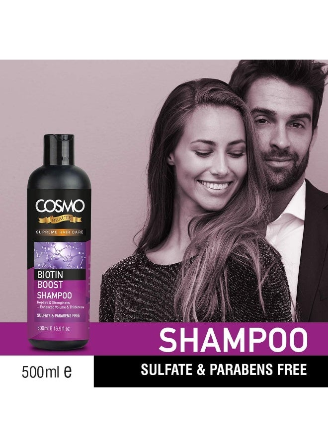 كوزمو سي دي كوزمو ديزاينز شامبو بيوتين بوست لزيادة كثافة الشعر من بيوتي هير كير - 480 مل، للجنسين - Image 3