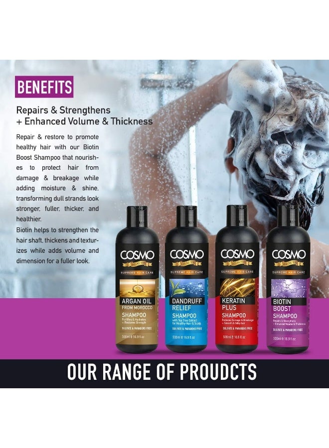 كوزمو سي دي كوزمو ديزاينز شامبو بيوتين بوست لزيادة كثافة الشعر من بيوتي هير كير - 480 مل، للجنسين - Image 2