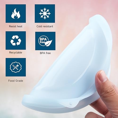 KIICII 4 Pack Silicone Lids for Corelle Vitrelle 18-Oz Soup/Cereal Bowls, Freezer & Microwave & Dishwasher Safe (Bowl not included) - Image 3