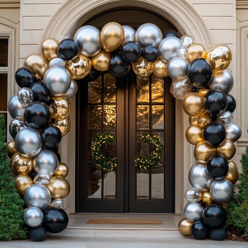 RUBFAC 87pcs Silver Balloons Latex Balloons Different Sizes 18 12 10 5 Inch Metallic Silver Chrome Party Balloon Kit for Birthday Party Graduation Baby Shower Wedding Holiday Balloon Decoration - Image 5