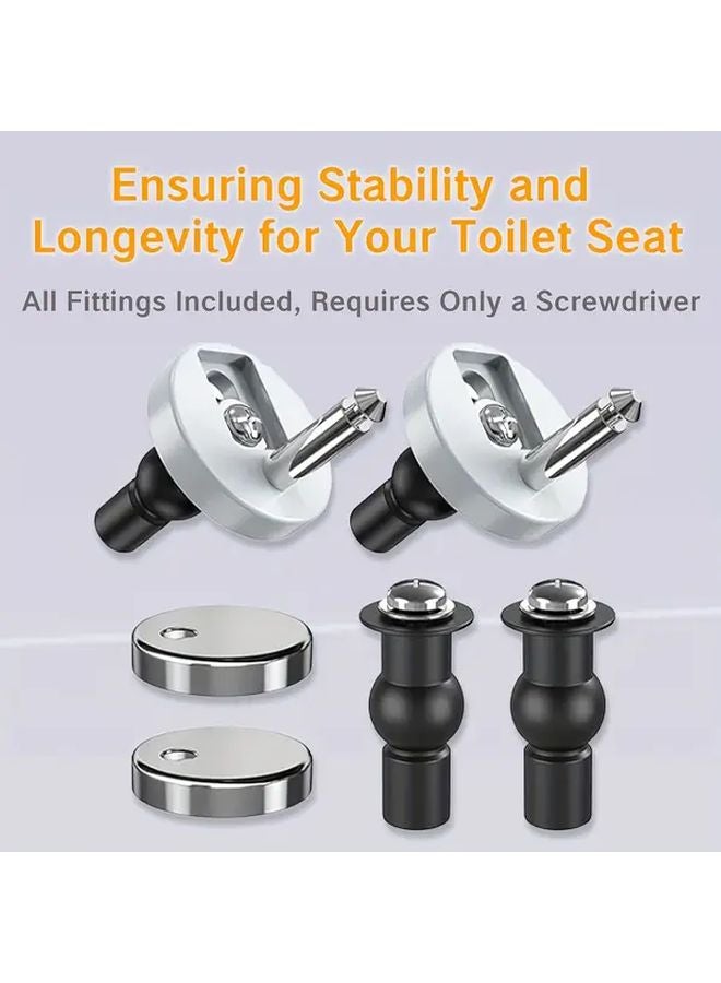 4pcs Stainless Steel Quick Release Toilet Seat Bolt Kit Easy Installation No Tools - Image 4
