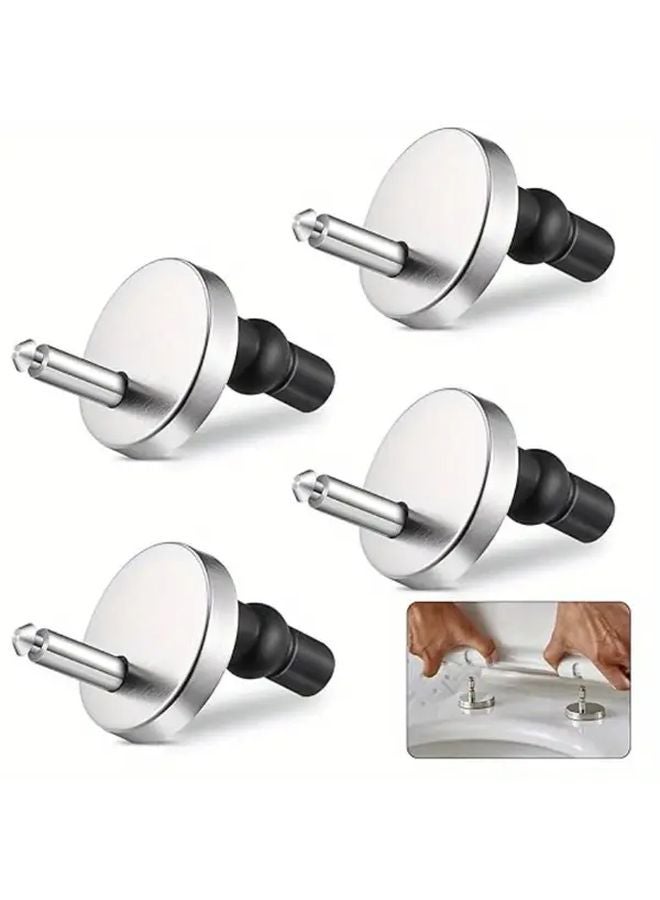 4pcs Stainless Steel Quick Release Toilet Seat Bolt Kit Easy Installation No Tools - Image 1