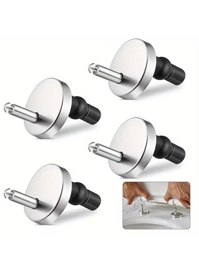 4pcs Stainless Steel Quick Release Toilet Seat Bolt Kit Easy Installation No Tools - Image 2